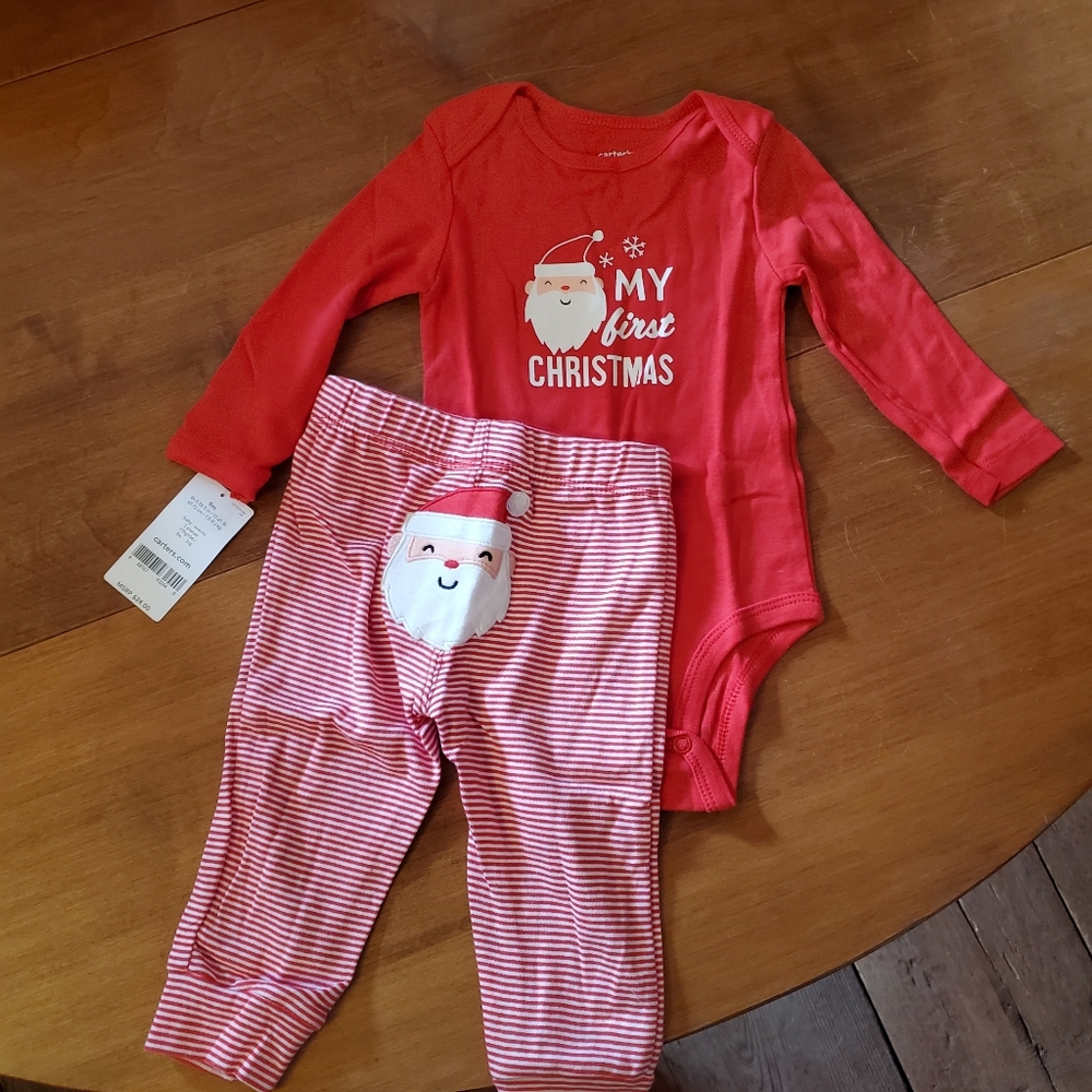 NWT Carter's 2 piece first Christmas set